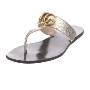 Authentic Gucci Double G Logo Leather Slides
Women's Size: 6 | IT 36